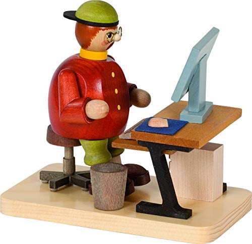 Richard Glässer Seiffen Erzgebirge Rauchmann Computerfreak, Höhe: 14 cm, Artikelnr. 26288
