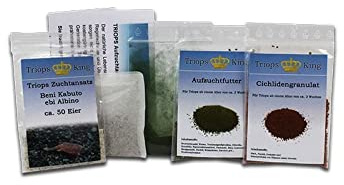 Triops Beni Kabuto ebi Albino Urzeitkrebse Starter Set Ultra ca. 150 Urzeitkrebs-Eiern / Zysten von Triops King aus Deutschland, Anleitung zur Zucht und Jungtier-Futter und viel Futter - Züchte deine eigenen Urzeitkrebse bei dir zu Hause im Aquarium