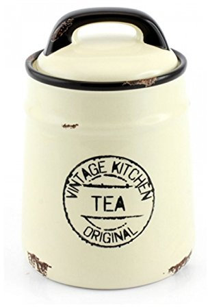 Tea Canister Set Vintage Storage JAR LID Kitchen Retro Ceramic Home Decor New