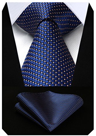 HISDERN Cravate Homme Bleu Marine Élégante Formelle Classique Cravate et Pochette en Soie Mariage d'Affaires Fete Couleur Unie Cravates pour Hommes