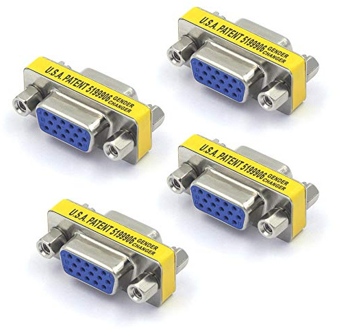 VCE VGA Female to Female Adapter, HD15 SVGA VGA Gender Changer, 4-Pack