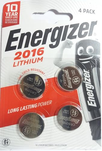 4 x Energizer CR2016 Coin Lithium 3V Battery Batteries for Watches Torches Keys