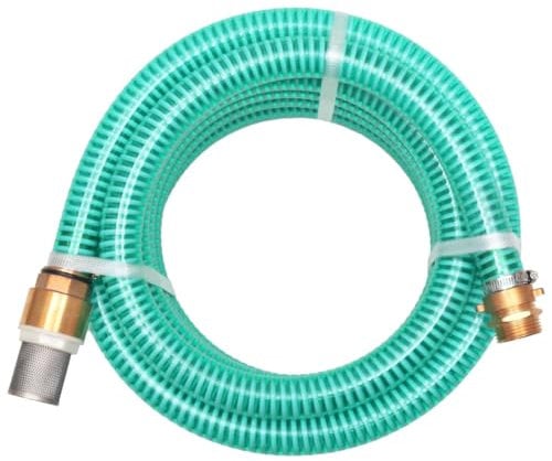 vidaXL Tuyau d'Aspiration avec Raccords en Laiton 7 m Vert Pompes de Jardin