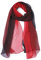 sourcing map Lang Chiffon Leicht Gradient Farbe Schal Frühling Sommer Weich für Frauen Rot/Schwarz 63x19.6