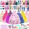 Miunana 61 Kleidung für Puppen = 10 Kleider 4 Tops Outfits 4 Hosen/Röcke 3 Abendkleider 3 Badenanzüge 37 Kleiderbügel Schuhe Zubehör für 11,5 Zoll Mädchen Puppen Puppenkleidung