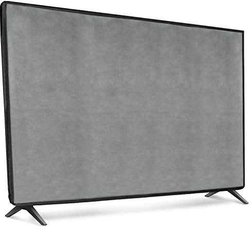 kwmobile Funda para Monitor 32 TV - Cubierta Protectora Textil para Pantalla de TV de Interior - Gris Claro