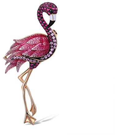 Santuzza Broche en argent sterling 925 émaillé en forme d'oiseau, Émail