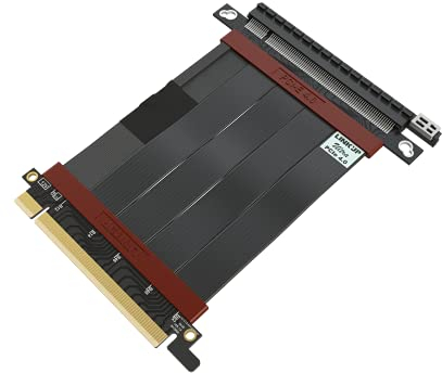 LINKUP - Ultra PCIe 4.0 X16 Riser-Kabel [RTX4090 RX6950XT x570 B550 Z690 Getestet] Geschirmte Vertikale Gaming-PCI-Express-Gen4-Montage | Gerade Buchse (10cm) 3.0 Gen3 & TT-Kompatibel-
