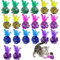 AvoDovA 20 Stück Katze Spielzeug Mit Bällen und Feder - 6CM Bunte Crinkle und Mylar Bälle, Interaktives Kätzchen Spielzeug, Knisternde Bälle für Katzen, Hunde und Kitty