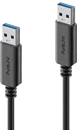 PureLink USB-A auf USB-A Kabel, USB 3.1 Gen 2 mit 10 GB/s Datenübertragung, schwarz, 1,00m