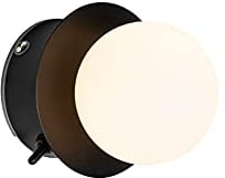 Qazqa - Moderne Bad I Badezimmer Wandleuchte schwarz IP44 - Cederic - Glas Kugel I Kugelförmig - LED geeignet G9
