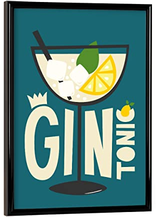 artboxONE Poster mit schwarzem Rahmen 18x13 cm Typografie Gin Tonic - Bild Cocktail aperol Cocktail