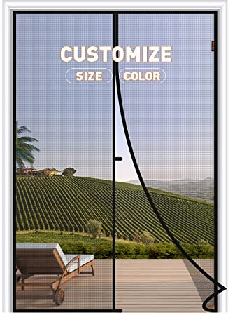 MAGZO Custom Fly Screens for Doors Width Within 170.01cm - 190cm, Customized Magnetic Door Curtain for Keeping Out Flies for Patio Doors, Magnets Door Net to Keep Bugs Out, Grey