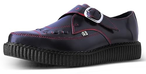 T.U.K. Pointed Creeper Monk Buckle - Herren & Damen Schuhe - Farbe Burgundy Leather - Größe EU45