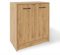 Meble Pitus Kommode Mit Türen - Sideboard Eiche Ohne Schubladen - Sideboard Büro 80x70x40 - Standschrank - Mehrzweckschrank Beistellschrank