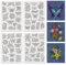 BENECREAT 4 Blatt 60 Stück Stick-And-Stick-Stickpapier, Stabilisator Zum Thema Schmetterlinge Und Blumen Wasserlöslich Handnähen Zum Schnitzen, Hemden, Mäntel, Taschen, Handtücher