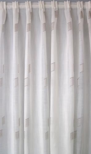 Meterware Webgardine Natur Scherli Store mit Bleiband 300 cm hoch
