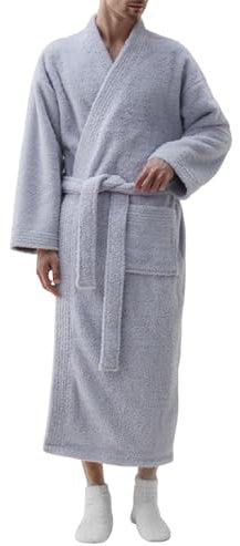 Vestaglia Invernale Pile Corta Lungo, in Pile Extra Spesso, Caldo Velluto, da casa, Pigiama, Accappatoio Extra Spesso Pigiama Pantaloni Pantaloni Pigiama Cotone Invernale Vestaglia da (Grey, XXL)