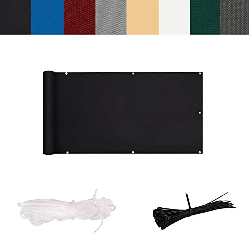 AEREY Sichtschutz Windschutz Garten 130x400cm Nylon Kabelbinder Und Kordel Balkonbespannung Mit Kabelbinder Extra Lange Kordel auch für Terrasse und Zaun