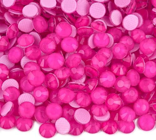 Blinginbox Hotfix SS20 Lot de 1 440 strass thermocollants pour loisirs créatifs, décoration de vêtements, rose fluo