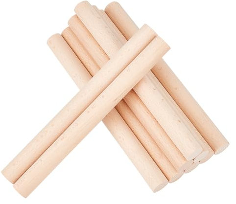 NBEADS 20 Pcs Bâtons D'Artisanat en Bois, Tiges de Chevilles Rondes en Bois Bâtons en Bois Dur Non Finis pour Artisanat de Supports de Gâteaux à Plusieurs Niveaux et Baguettes de Ruban de Mariage