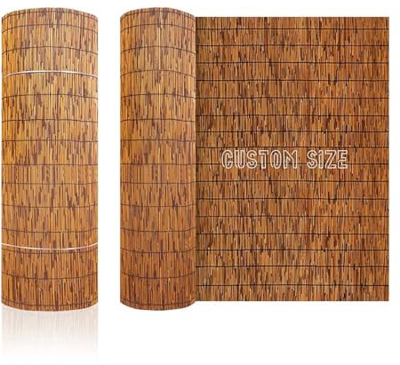 Bamboo Privacy Fence Bamboo Reedhead Fencing Rolls 0.5 0.6 0.9 1 1.2 1.3 1.5 1.6 1.8m High Fence Panels Outdoor Balcony Privacy Screen with 100 Zip Ties Easy to Install & Cut for Pergola Porch Roof
