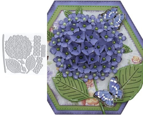 Hydrangeas Flower Die Cuts for Card Making, Plant Metal Cutting Dies for Paper Scrapbooking, DIY Stencils for Album Party Wedding Festivals Decoration, KDQ1432