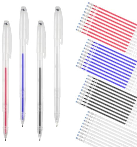 Hitze Löschbare Stifte, 4 Farben Stoff Markierung Mit 40 Nachfüllungen, Wärmeradierbare für Quilten, Nähen, Schneidern, Stoffe Markieren Werkzeuge