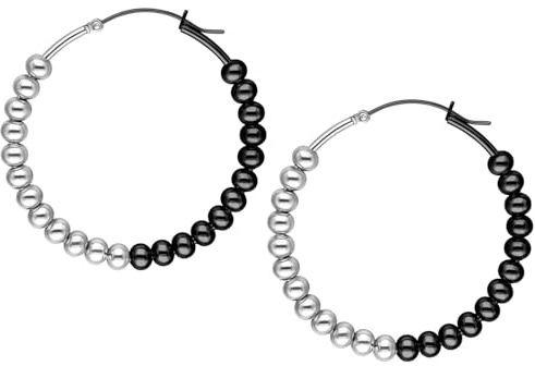 Wildcat Ohrringe - Bubble Hoops - Roségold/Schwarz - Chirurgenstahl 316L - wasserfest, langlebig, hautverträglich