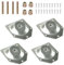 Lot de 4 plaques de montage pour pieds de meubles, plaques de fixation M8 plaquées zinc blanc, connecteur de pieds de table et de canapé avec vis assorties, quincaillerie pour meubles