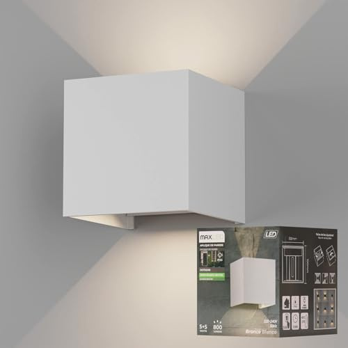 Maxled, Light is Led! Led Wandleuchten Innen/Außen 10W Aluminium Wandlampe Auf Und Ab Einstellbarer Lichtstrahl 800lm 4000K Neutralweiß Led Außenwandleuchte IP65 Wasserdichte für Treppen Flur Garten