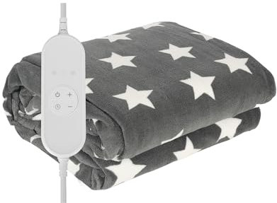 COZYBRITE Electric Heated Throw Blanket Fleece with 9 Heat Settings 9 Hours Timer Auto Shut-off 130x160cm Digital Control Machine Washable TK(160X130)/1.4m2-19S-DT-ST (Star)