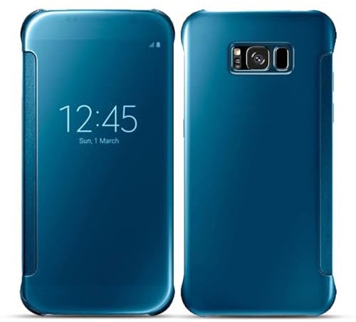 Case for Samsung Galaxy S8, New Mirror Smart View Clear Flip Case Cover For Samsung Galaxy S8 (Sky Blue Mirror)