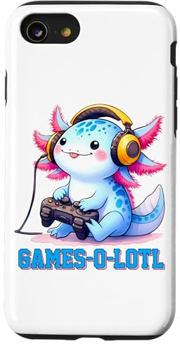 Gamesolotl Axolotl spielt Videospiele Kawaii Gaming Hülle für iPhone SE (2020) / 7 / 8