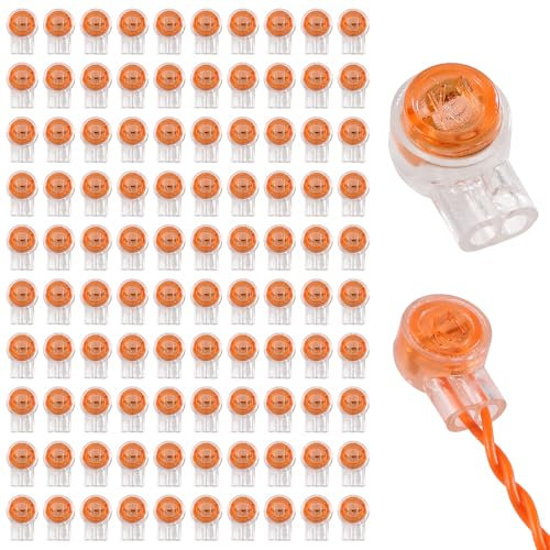 Lyeteung 100 Pezzi K1 Connettori per Cavi, Connettore Giunzione UY, Cavo Telefonico Riparazione Giuntura, Connettore con Gel, per Cavo Dati Cavo Telefonico, Arancia