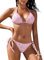 UMIPUBO Costume da Bagno Donna Due Pezzi Costumi Sexy Triangolo Bikini Set Reggiseno Spiaggia Thong Coulisse Imbottito Beachwear(Rosa,M)
