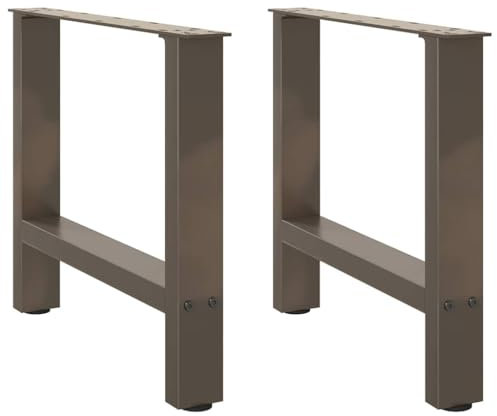 vidaXL Pieds de Table Basse en Acier Naturel 2 pièces 50 x (42-43) cm Acier