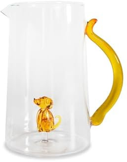 Wd Lifestyle - Caraffa in Vetro Borosilicato 1,5 Litri con Decorazione Interna (Cane)