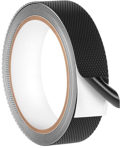 QWORK Ruban adhésif texturé en caoutchouc – 2,5 cm x 3 m, adhésif antidérapant super puissant – rend les poignées ou les surfaces de contact sûres et confortables