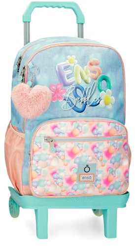 Enso Bubbles Kinderrucksack, Schulrucksack, aus Polyester, doppelte multidirektionale Spinner-Räder, mehrere Verwendungsmöglichkeiten, Blau