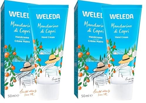 WELEDA Bio Mandarino di Capri Handcreme vegan - Naturkosmetik Handpflege Creme pflegt Hände weich und geschmeidig. Natürliche Pflegecreme mit Mandarine/Rosmarin Duft für trockene Hände (1x 50ml)