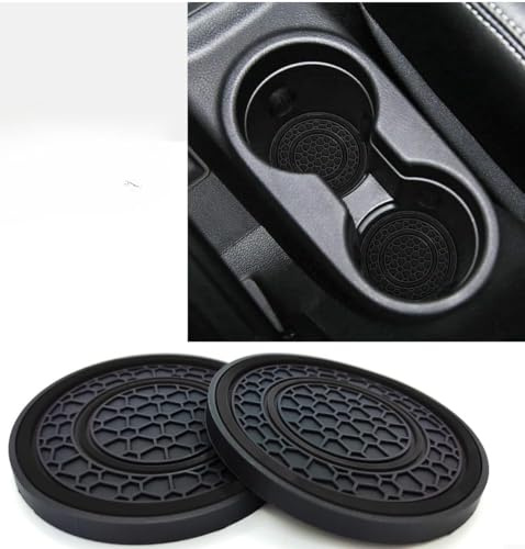 YIFANFENGSUN 2Pcs Car Cup Holder Coaster for Audi A3 8P FL SPORTBACK 2008-2013, Waterproof Non-Slip Sift-Proof Spill Holder Auto Cup Mats Silicone Mug Mats Car Interior Accessories,Black