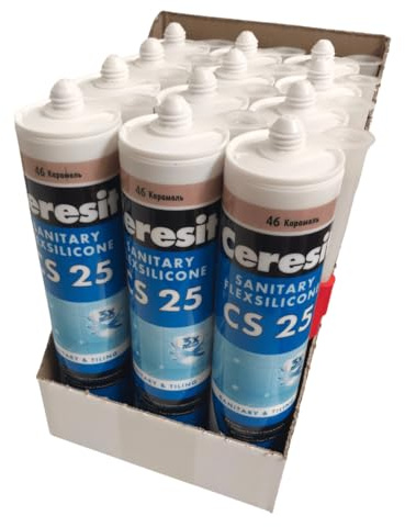 Silikon Dichtmasse CS25 Sanitärsilikon Caramel/hellbrauner Dichtstoff (12 x 280ml)