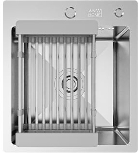 ANW HOME Fregadero Cocina 1 Seno 40x45 cm, Acero Inoxidable