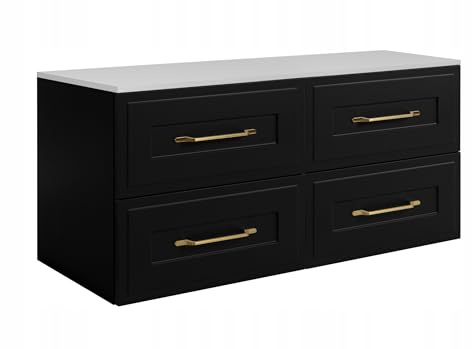Rodan Moderne Möbel - Schrank Weiß, Schwarz - Möbelstück - Bastelregal – Bastelplatte 120,6 x 58,6 x 46 cm