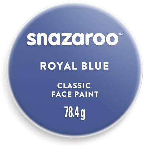 Snazaroo - Pintura facial y corporal, 75 ml, color azul real, profesional a base de agua, pastilla de aquacolor individual para adultos, niños y efectos especiales