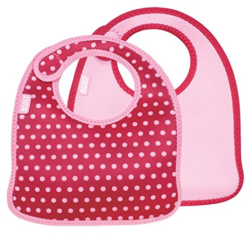 BUILT BBY-MMBB-BMD Mess-Mate - 2 Lätzchen für Kinder, Mini Dots, baby pink