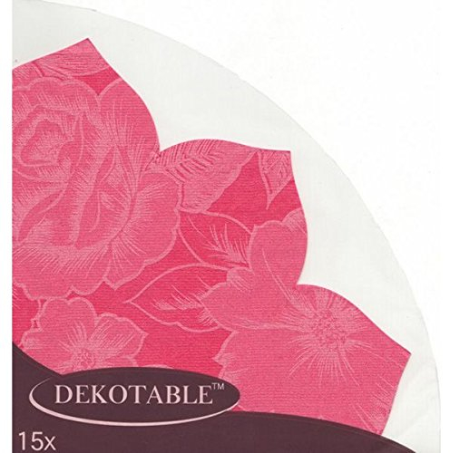 DEKOTABLE ™ Japan Servietten, rot m. Blüten, Tulpenform, 15 Stück
