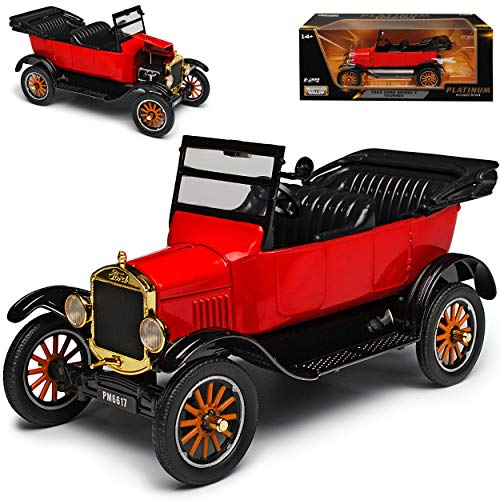 Motormax Ford Model T Touring Cabrio Rot 5 Türer offen 1925 1/24 Modell Auto