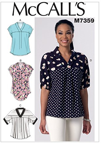 McCall's Schnittmuster 7359 ZZ, Damen-Tops, Größen LRG-XXL, Baumwolle, Mehrfarbig, X XX-Large